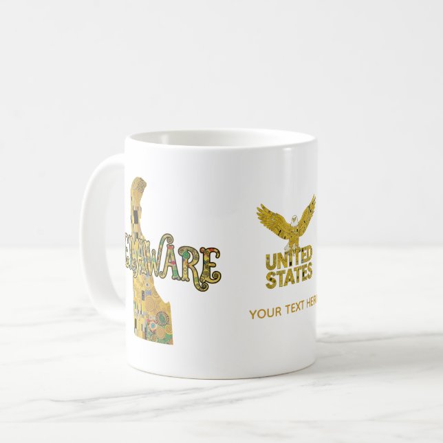 Caneca De Café Estados Unidos - Delaware (Frente Esquerda)