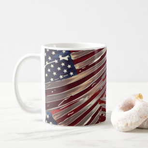 Caneca De Café Estados Unidos Sinalizador Americano de Traços Ver