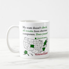 Caneca De Café Estados verificam todos os resultados eleitorais o