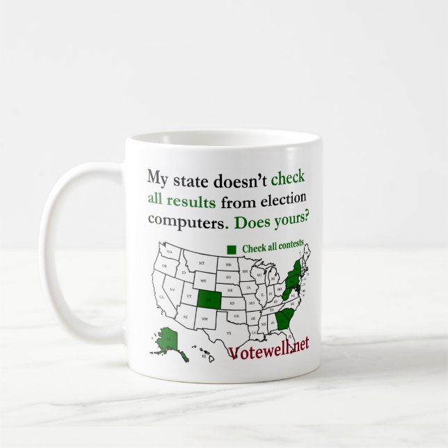 Caneca De Café Estados verificam todos os resultados eleitorais o (Esquerda)