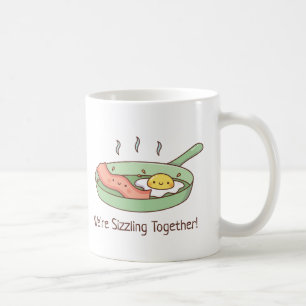 Caneca De Café Estamos Estalando Juntos, Bacon e Ovo Doodle