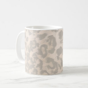 Caneca De Café Estampa de leopardo bege.