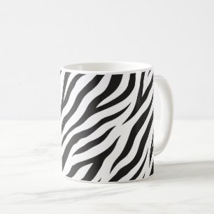 Caneca De Café Estampa de Zebra Preta e Branca Padrão Animal Clás