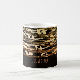 Caneca De Café Estampa Exótica de Onça Laranja Bronze
