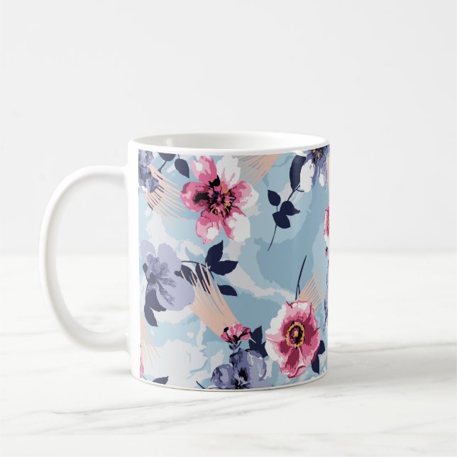 Caneca De Café estampagem em forma de flor, design, ilustração, a (Esquerda)