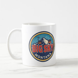 Caneca De Café Estância de esqui BIG SKY Montana vintage montanha