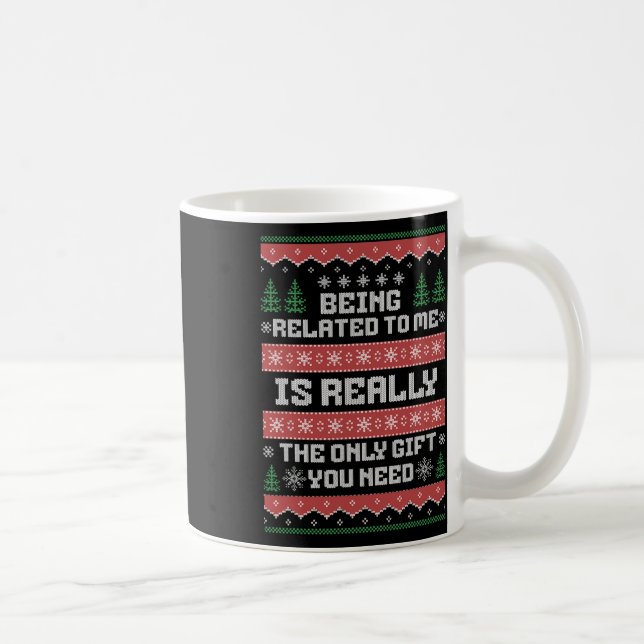 Caneca De Café Estar Relacionado A Mim Família De Natal Divertida (Direita)