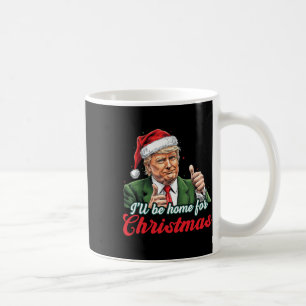 Caneca De Café Estarei Em Casa Para O Natal Engraçado.