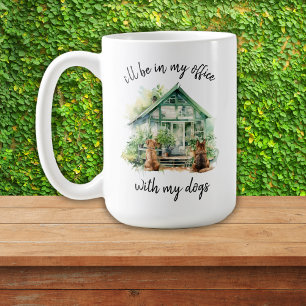 Caneca De Café Estarei no Meu Escritório com Meus Cães Jardim Est