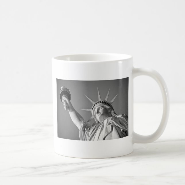 Caneca De Café Estátua Branca Negra da Liberdade (Direita)