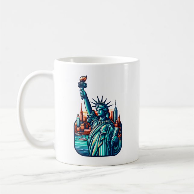 Caneca De Café Estátua da Liberdade em Nova Iorque (Esquerda)