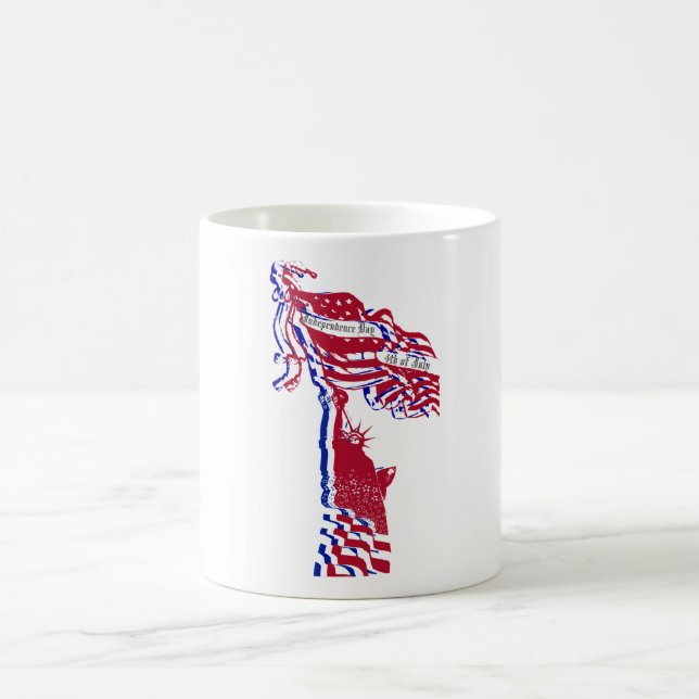Caneca De Café Estátua da Liberty American Flag e seu texto (Centro)