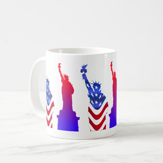 Caneca De Café Estátua da Liberty White Coffee Mug (Frente Esquerda)