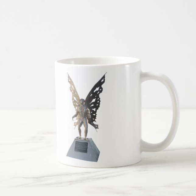 Caneca De Café Estátua de Mothman do ponto West Virginia (Direita)