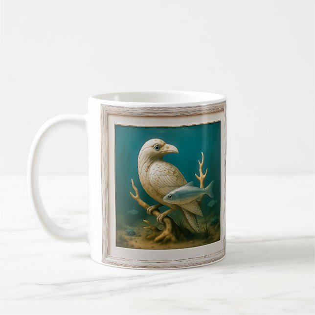 Caneca De Café Estátua de pássaro branco (Esquerda)