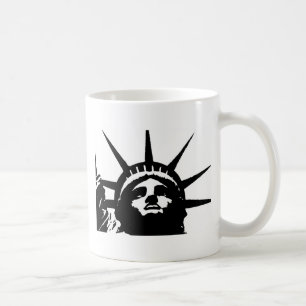 Caneca De Café Estátua de Pop de Arte Negra e Branca da Liberdade
