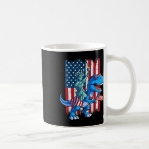Caneca De Café Estátua Dino Da Liberdade 4 De Julho Trex American