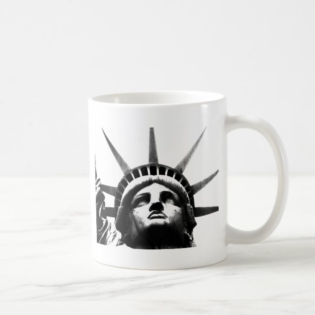 Caneca De Café Estátua Negra e Branca da Liberdade (Direita)