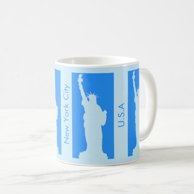 Caneca De Café Estátua Personalizada da Liberdade Nova York, EUA  (Frente Esquerda)