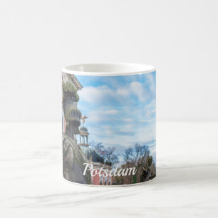 Caneca De Café estátuas de cavaleiro pedras perto do palácio em P