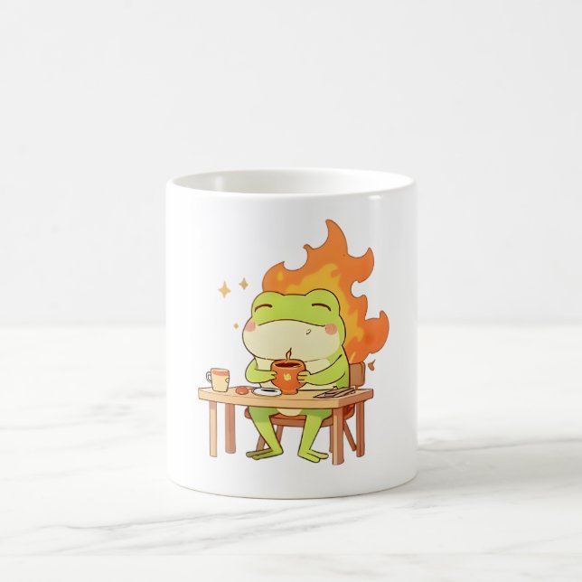 Caneca De Café Este Design Kawaii de Sapo é Divertido (Centro)