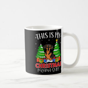 Caneca De Café Este É Meu Cachorro Da Miniatura Pajama De Natal