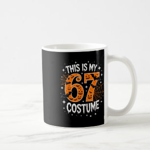 Caneca De Café Este É Meu Figurino de Halloween 67 Número 6 7 Mem