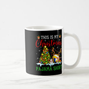 Caneca De Café Este É Meu Natal De Voleibol Pajama Engraçado Xmas