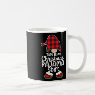 Caneca De Café Este É Meu Natal Pajama Gnomo Xmas Xadrez Vermelha