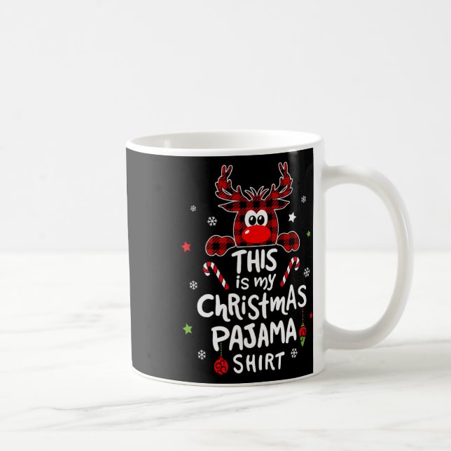 Caneca De Café Este É Meu Pijama De Natal Diversão Renas De Natal (Direita)