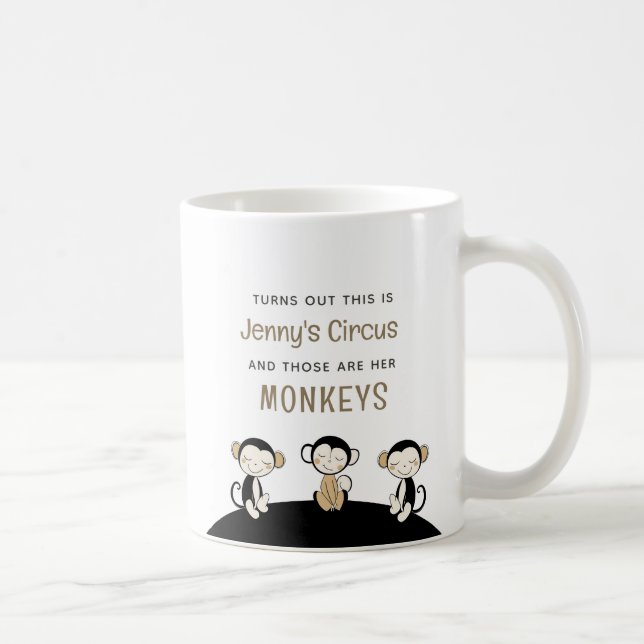Caneca De Café Este É O Circo Que São Os Meus Macacos (Direita)