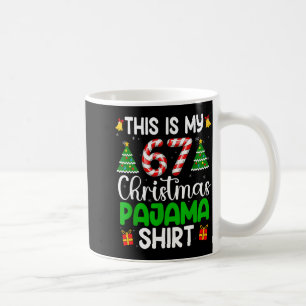 Caneca De Café Este é o meu 67 pijama de Natal engraçado seis set