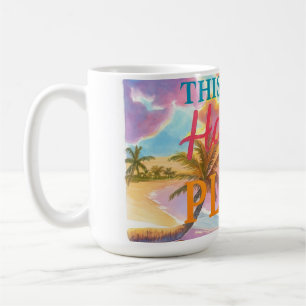 Caneca De Café Este é o meu lugar feliz - Praia Tropical