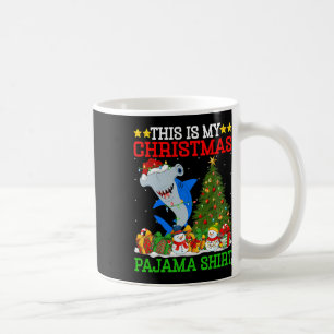 Caneca De Café Este É O Meu Pijama De Natal Chri De Tubarão De Ha