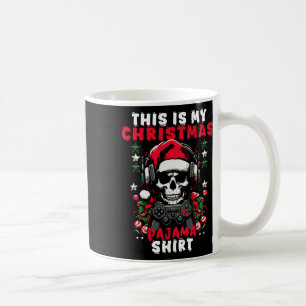 Caneca De Café Este é o meu vídeo de jogos de pijama de Natal Esq