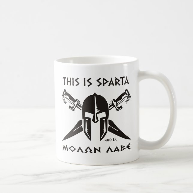 Caneca De Café Este é Sparta - Molon Lave - preto (Direita)