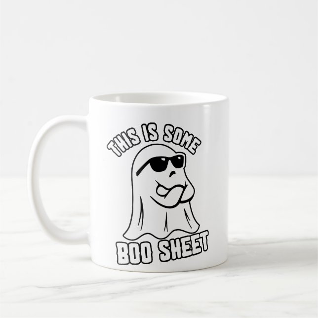 Caneca De Café Este é um Boo Sheet Engraçado Fantasma Halloween (Esquerda)
