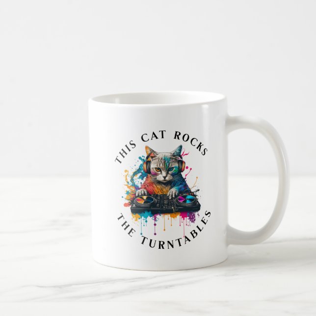 Caneca De Café Este Gato Enrola Os Turntables (Direita)