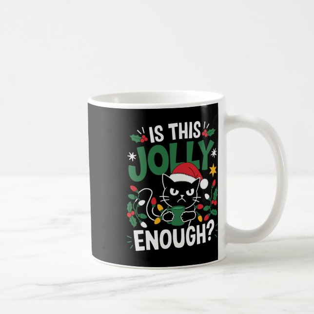Caneca De Café Este Gato Negro Chega De Feliz Natal? (Direita)