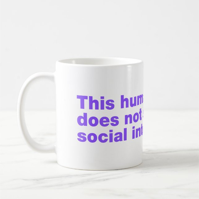 Caneca De Café Este humano não suporta a interação social (Esquerda)