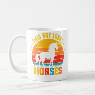 Caneca De Café Este Menino Ama Cavalos Camisa Divertida de Montar