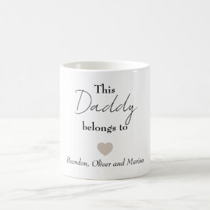 Caneca De Café Este Pai Pertence A [Kids' Name] - Personalizado