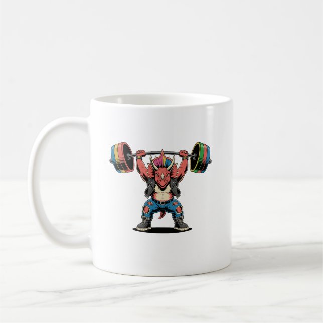 Caneca De Café Estegossauro de Punk Rock Tocando Violão (Esquerda)