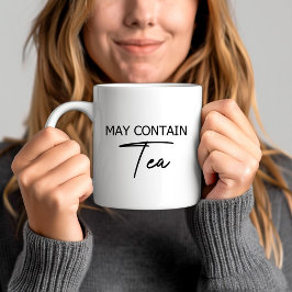 Caneca De Café Esteira Contém Chá - Citação de Roteiro de Tipogra
