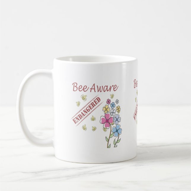 Caneca De Café Esteja Consciente - Salve as Abelhas (Esquerda)