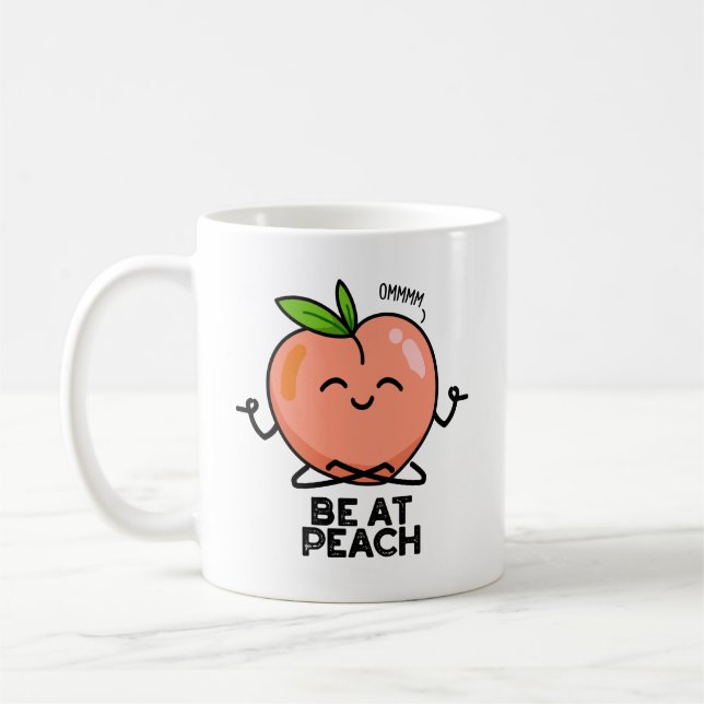 Caneca De Café Esteja No Peach Engraçado Fruta Pun (Esquerda)