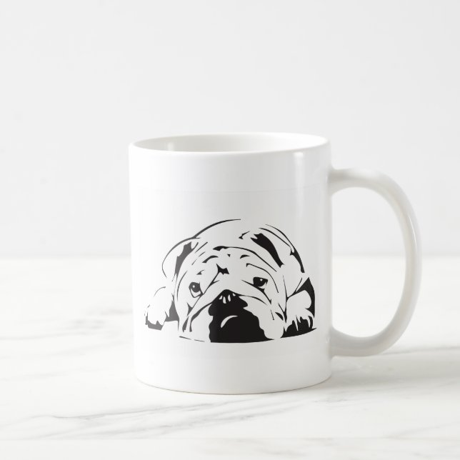 Caneca De Café Estêncil britânico do buldogue (Direita)