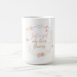 Caneca De Café Estética Apenas uma Garota que Ama Flores