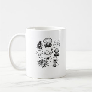 Caneca De Café Estética Cottagecore Goblincore Cogumelo Caracol