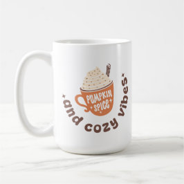 Caneca De Café Estética de Outono Tempero de Abóbora e Vibrações